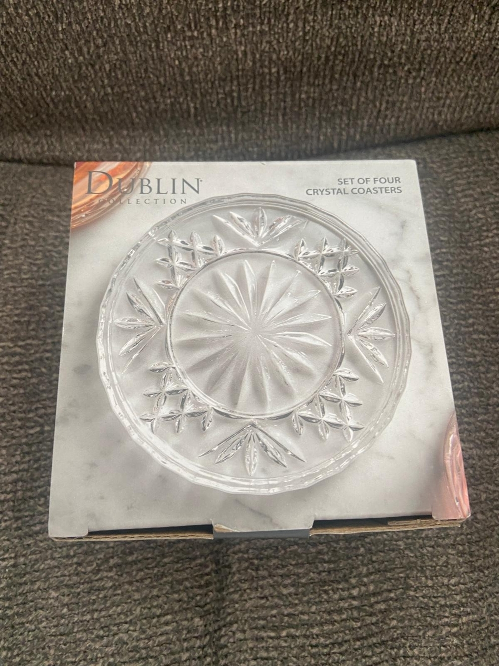 Dublin Collection Clear Crystal Coaster Set - 4 Pack